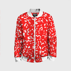 Бомбер детский Красный яркий камуфляж, цвет: 3D-белый