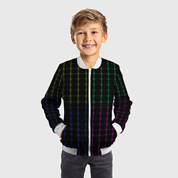 Бомбер детский Color black multicolored stripes, цвет: 3D-белый — фото 2