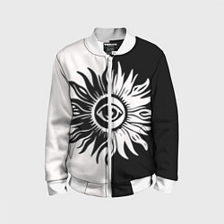 Бомбер детский Солнце черно-белое, цвет: 3D-белый