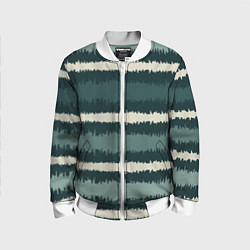 Бомбер детский Полосы зигзагообразные зеленые, цвет: 3D-белый