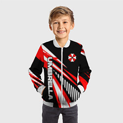 Бомбер детский Красный спортивный - Umbrella, цвет: 3D-белый — фото 2