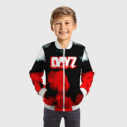 Бомбер детский Dayz дым текстура, цвет: 3D-белый — фото 2