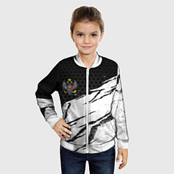 Бомбер детский Российская империя - потертости, цвет: 3D-белый — фото 2