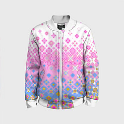 Бомбер детский Розово-голубой узор, цвет: 3D-белый
