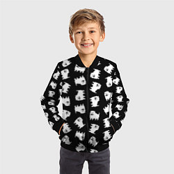 Бомбер детский Annoying dog pattern - Undertale, цвет: 3D-черный — фото 2
