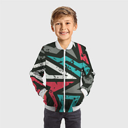 Бомбер детский Геометрический узор, цвет: 3D-белый — фото 2