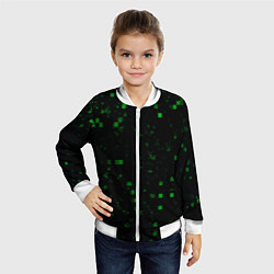 Бомбер детский Color green khaki, цвет: 3D-белый — фото 2