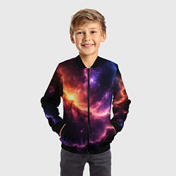 Бомбер детский Фантастические космические туманы, цвет: 3D-черный — фото 2