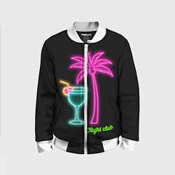 Бомбер детский Night club, цвет: 3D-белый