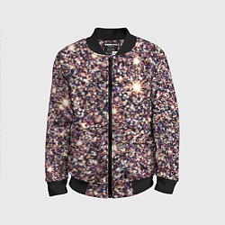 Бомбер детский Имитация блестящих пайеток тёмно-розовый, цвет: 3D-черный