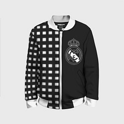 Бомбер детский Real Madrid клетка, цвет: 3D-белый