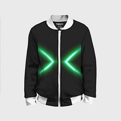 Бомбер детский Neon green lines, цвет: 3D-белый