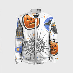 Бомбер детский Holiday halloween, цвет: 3D-белый