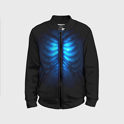 Бомбер детский Душа синяя - позвоночник и рёбра просвечиваются, цвет: 3D-черный