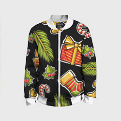 Бомбер детский Рождественский вайб, цвет: 3D-белый