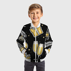 Бомбер детский Новогодний вайб, цвет: 3D-белый — фото 2
