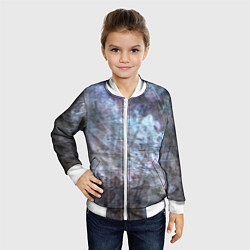 Бомбер детский Абстракция - gray-blue hurricane, цвет: 3D-белый — фото 2