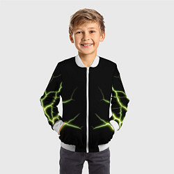 Бомбер детский Color green black, цвет: 3D-белый — фото 2