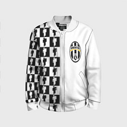 Бомбер детский Ювентус паттерн люди, цвет: 3D-белый