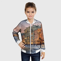 Бомбер детский Зимний Санкт-Петербург, цвет: 3D-белый — фото 2