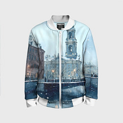 Бомбер детский Зимний Питер, цвет: 3D-белый