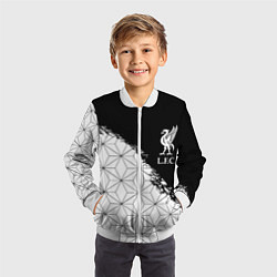 Бомбер детский Liverpool краски текстура геометрия, цвет: 3D-белый — фото 2