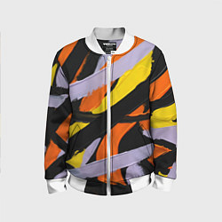 Детский бомбер Полоски краски абстракция