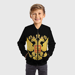 Бомбер детский Герб России: золото, цвет: 3D-черный — фото 2