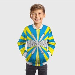 Бомбер детский Флаг ВВС, цвет: 3D-белый — фото 2