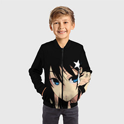 Бомбер детский Black Rock Shooter - глаза Мато Курои, цвет: 3D-черный — фото 2