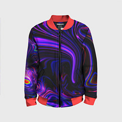 Бомбер детский Цветные разводы, цвет: 3D-красный