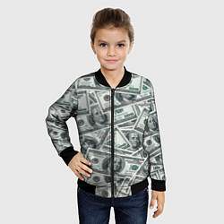 Бомбер детский Банкноты, цвет: 3D-черный — фото 2