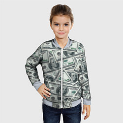 Бомбер детский Банкноты, цвет: 3D-серый — фото 2