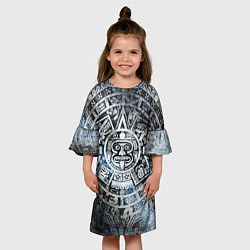Платье клеш для девочки Народ Майя, цвет: 3D-принт — фото 2