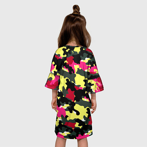 Детское платье Камуфляж: контраст цветов / 3D-принт – фото 4