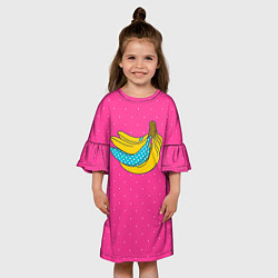 Платье клеш для девочки Банан 2, цвет: 3D-принт — фото 2