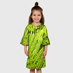 Платье клеш для девочки Папоротник, цвет: 3D-принт — фото 2