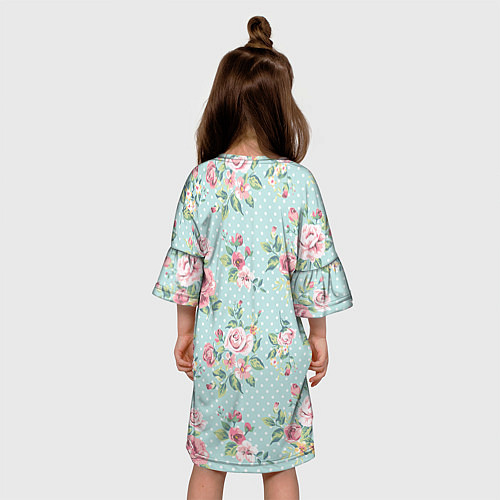Детское платье Цветы ретро 1 / 3D-принт – фото 4