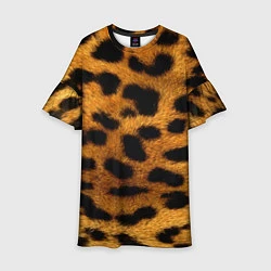 Платье клеш для девочки Шкура леопарда, цвет: 3D-принт