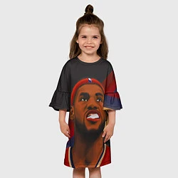 Платье клеш для девочки LeBron Smile, цвет: 3D-принт — фото 2