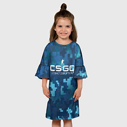 Платье клеш для девочки Cs:go - Cobalt Disruption Ржавый кобальт, цвет: 3D-принт — фото 2