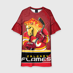 Платье клеш для девочки Calgary Flames, цвет: 3D-принт