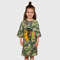 Платье клеш для девочки Blackhawks Camouflage, цвет: 3D-принт — фото 2