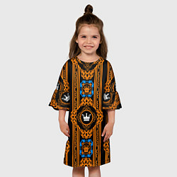 Платье клеш для девочки Королевский узор, цвет: 3D-принт — фото 2