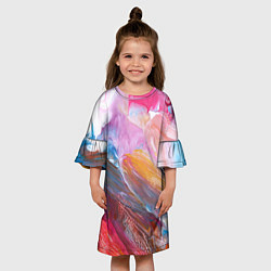 Платье клеш для девочки Абстракционизм 5, цвет: 3D-принт — фото 2