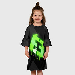 Платье клеш для девочки Flipsid3: Black collection, цвет: 3D-принт — фото 2