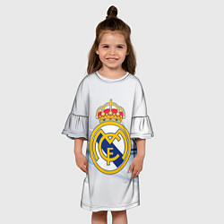 Платье клеш для девочки Реал Мадрид, цвет: 3D-принт — фото 2