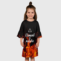 Платье клеш для девочки Стихия огня, цвет: 3D-принт — фото 2