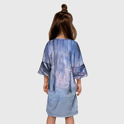 Детское платье Winter forest & Sans / 3D-принт – фото 4