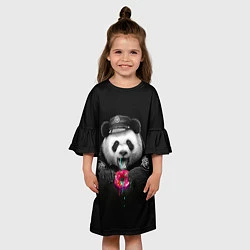 Платье клеш для девочки Donut Panda, цвет: 3D-принт — фото 2